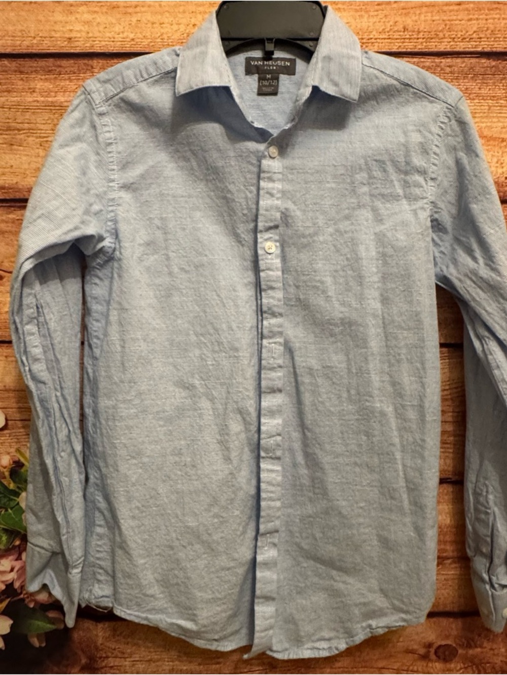 Van Heusen Boys Dress Shirts Bundle | Size M 10/12 | Blue & Gray | Button Down